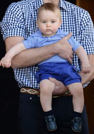 En avril 2014, le printemps australien est un temps idéal pour la collection de shorts du prince George !