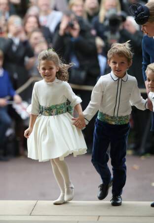 George, Charlotte et les enfants d'honneur au mariage d'Eugenie d'York