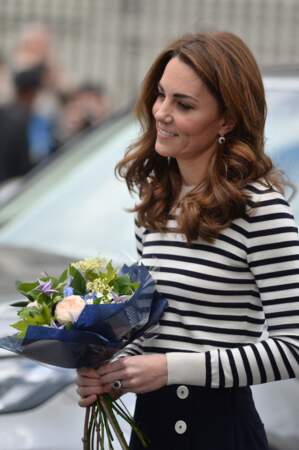 Kate Middleton sublime dans une marinière au Cutty Sark à Greenwich, ce mardi 7 mai