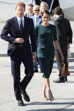 Meghan Markle et le prince Harry à l'aéroport de Dublin le 10 juillet 2018