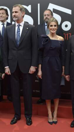 Le roi Felipe VI et la reine Letizia dEspagne lors du 50ème anniversaire des AS Sports Awards au palais de Cybèle 