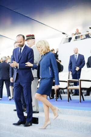 Brigitte Macron lors du défilé du 14 juillet place de la Concorde