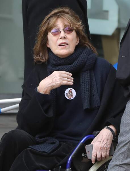 Jane Birkin à la sortie de l'hommage à Agnès Varda à la Cinémathèque
