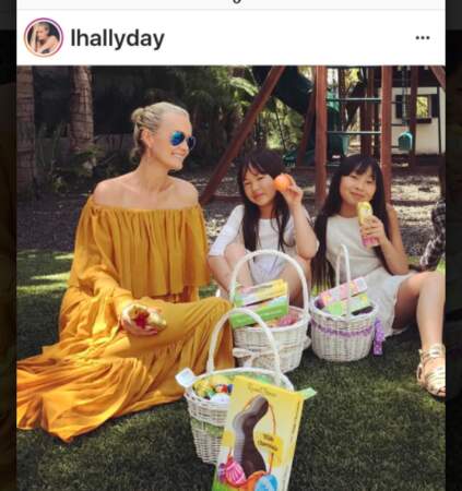 Laeticia Hallyday et ses filles, Jade et Joy
