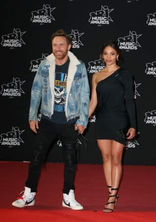 David Guetta et sa compagne Jessica Ledon - 19ème édition des NRJ Music Awards à Cannes le 4 novembre 2017