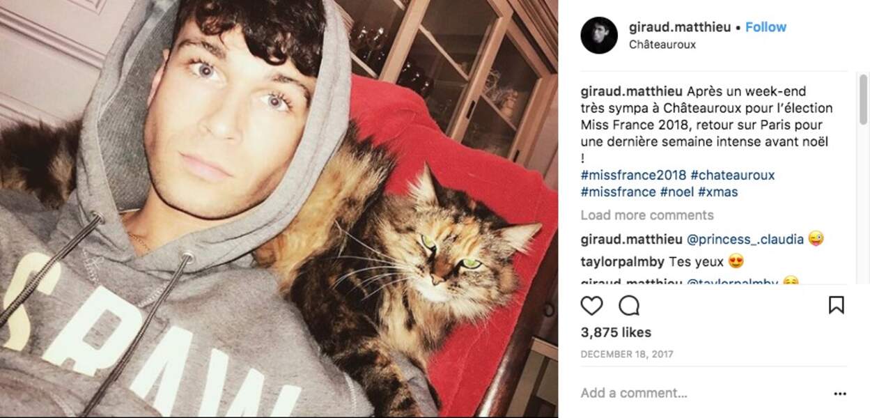 Matthieu Giraud pose le temps d'un selfie en décembre dernier