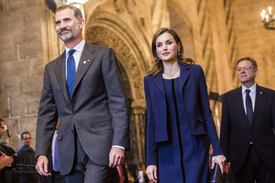 Le roi Felipe VI d'Espagne et la reine reine Letizia d'Espagne à Valence, le 24 novembre 2016