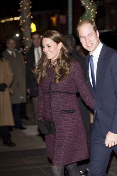 Kate Middleton (enceinte de Charlotte) et le prince William à New York, le 7 décembre 2014
