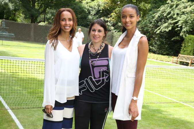 Sonia Rolland, Marion Bartoli et Flora Coquerel lors du "tournoi de Tennis des Personnalites engagees'