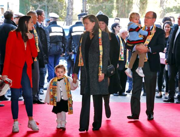 La famille princière de Monaco lors du 42ème festival international du cirque de Monte-Carlo le 21 janvier 2018
