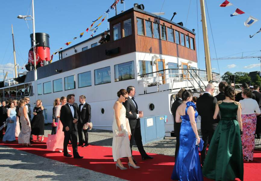 Vendredi, les invités du mariage étaient reçus dans Stockholm la maritime pour un premier diner de fête