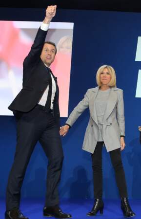 Brigitte Macron, le soir de la victoire d'Emmanuel Macron à la présidentielle le 23 avril 2017