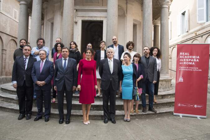 Letizia d'Espagne visitant l'Académie d'Espagne, à Rome, le 16 octobre 2018