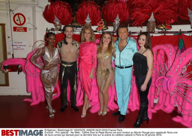 Céline Dion dans les loges du Moulin Rouge, le 24 janvier 2019