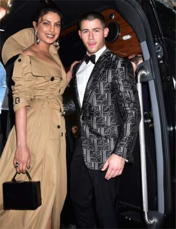 Priyanka Chopra et Nick Jonas lors du MET Gala le 1er mai 2017 à New York