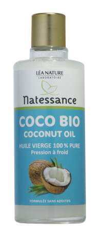 Huile Vierge Coco Bio, Natessance, 13,90 €, en pharmacies