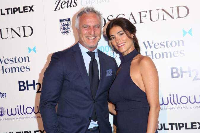 David Ginola et sa compagne, Maeva Denat aux Football Awards à Londres, le 28 février
