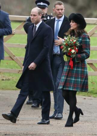 Le duc et la duchesse de Cambridge arrivent à l'église Sainte-Marie-Madeleine à Sandringham.