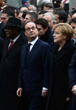 François Hollande et Angela Merkel en tête du cortège présidentiel