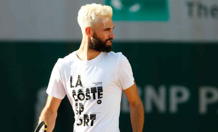 Benoit Paire lors d'un entrainement à Roland Garros le 24 mai 2018