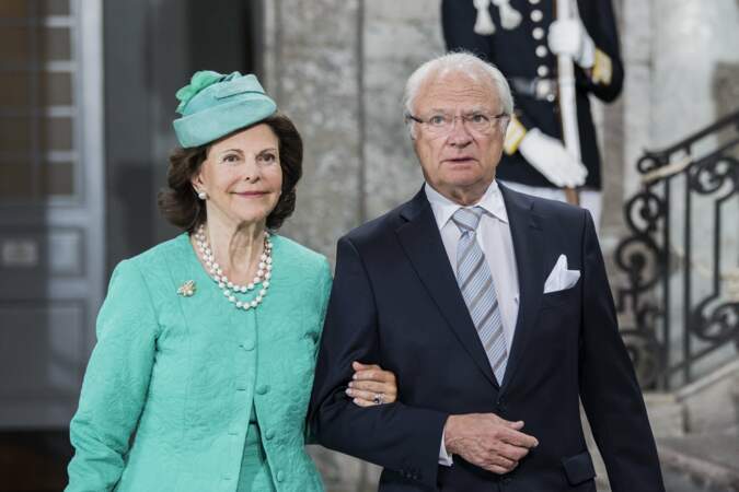 Le roi Carl XVI Gustav et la reine Silvia de Suède le 14 juillet 2017