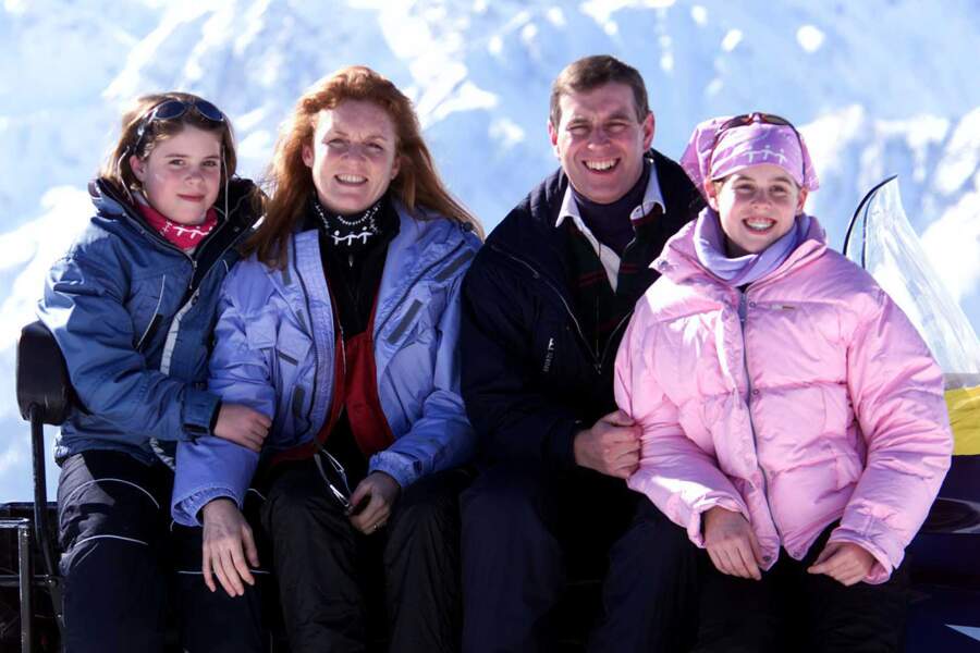 Beatrice d'York en vacances en famille à Verbier en Suisse, en 2001