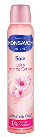 Déodorant Monsavon lait et fleur de cerisier, 3,49 €, (Monoprix)