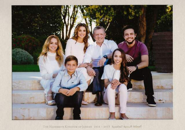 La reine Rania de Jordanie, le roi Abdullah II et leurs enfants