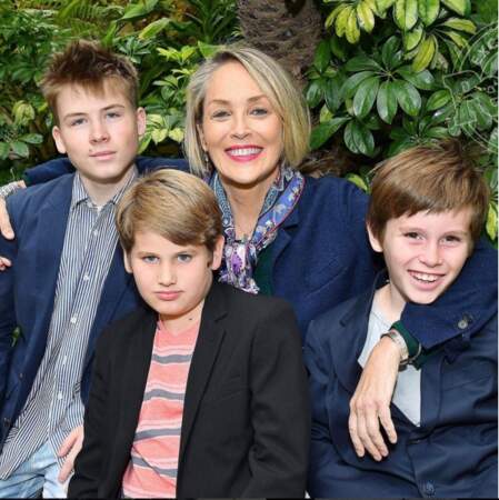 Sharon Stone avec ses trois fils
