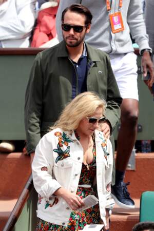 Marilou Berry et son compagnon Alexis dit Le Diamantaire à Roland Garros le 4 juin 2017