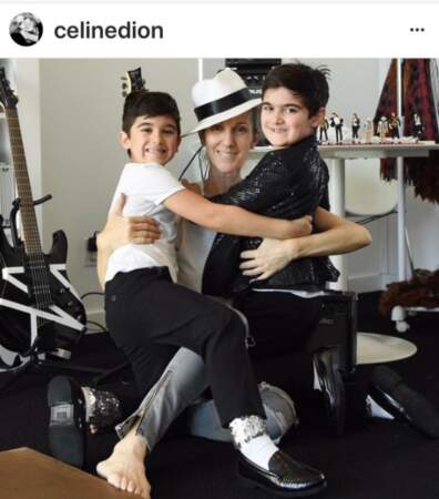 Céline Dion et ses jumeaux, Nelson et Eddy