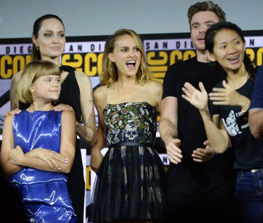 Angelina Jolie, Natalie Portman et Richard Madden au comic con de Sans Diego, le 20 juillet 2019           