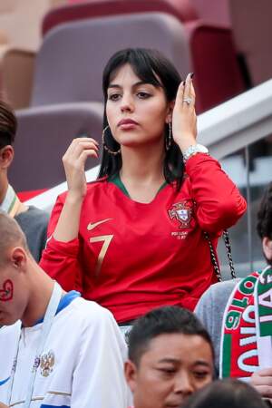 Georgina Rodriguez lors du match Portugal / Maroc le 20 juin 2018.