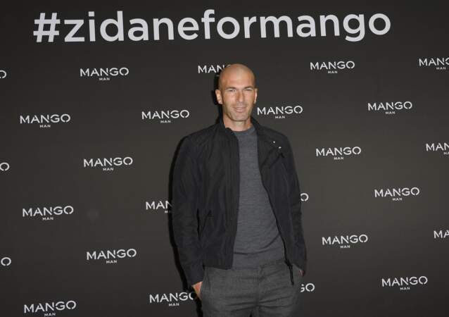 Zinédine Zidane lors du lancement de la ligne masculine Mango Man à Paris le 5 octobre 2015