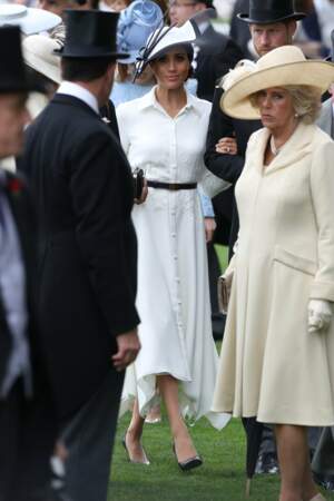 Meghan Markle sublime en robe Givenchy Couture et chapeau Philip Tracy lors du Royal Ascot