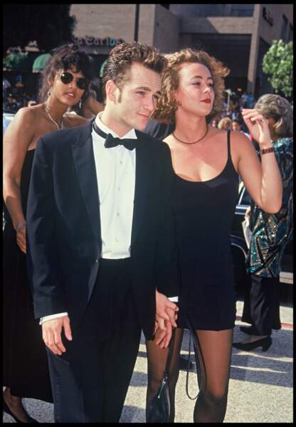 Luke Perry et sa femme Minnie à la cérémonie des Emmy Awards en 1991