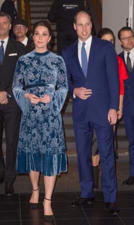 31 janvier 2018 : Kate Middleton en Erdem à stockholm, une tenue polémique car pièce de créateur