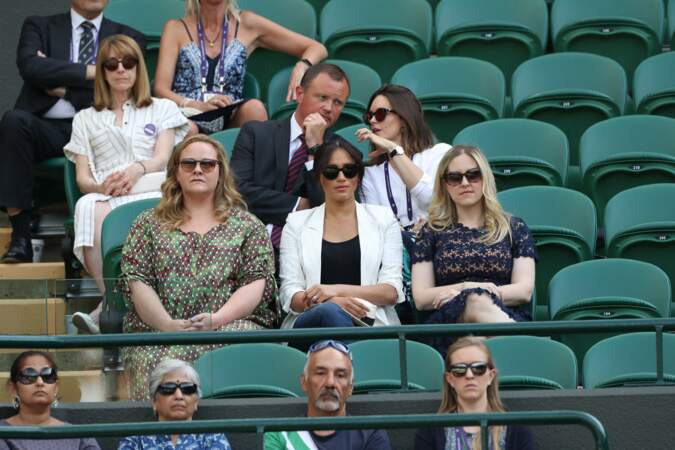 Meghan Markle et ses amies ont porté chance à Serena Williams à Wimbledon, le 4 juillet 2019.
