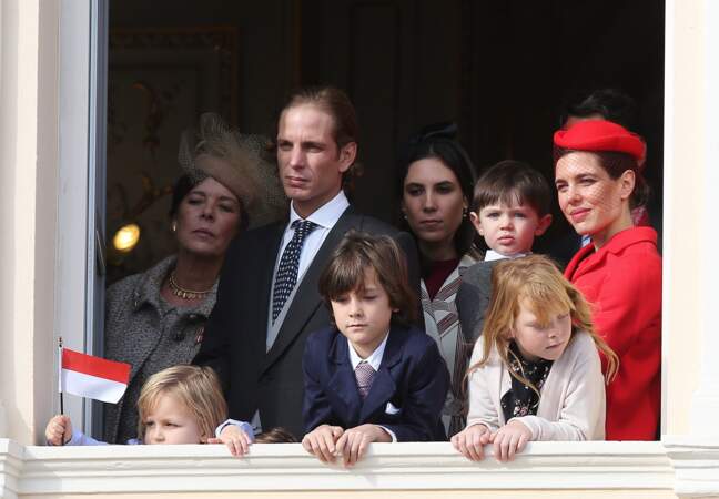 La princesse Caroline, Andrea Casiraghi, Tatiana Santo Domingo et leur fils Sacha, Charlotte et Raphaël