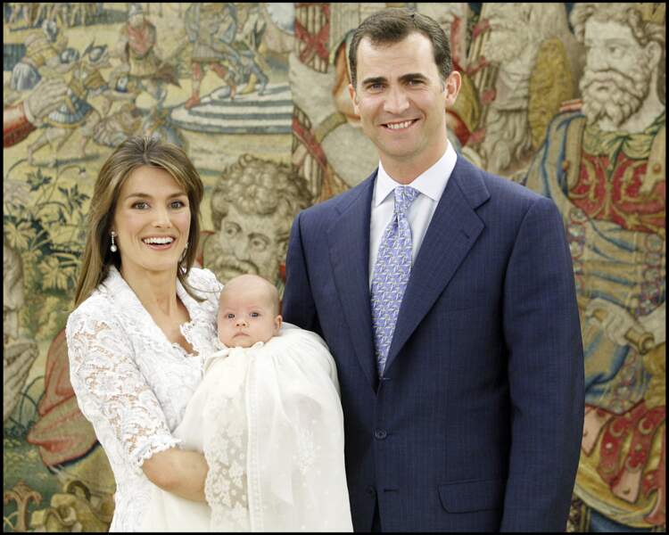 Baptême de la princesse Sofia d'Espagne, dans les jardins du palais de la Zarzuela à Madrid, le 15 juillet 2007