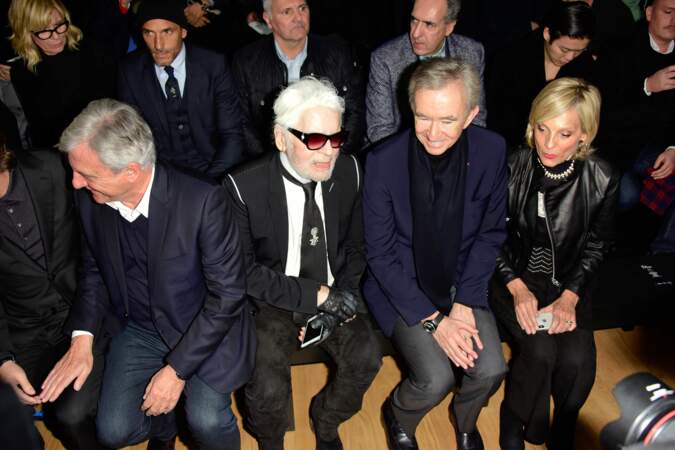 Karl Lagerfeld était présent au défilé Christian Dior collection homme Automne-Hiver 2018 à Paris