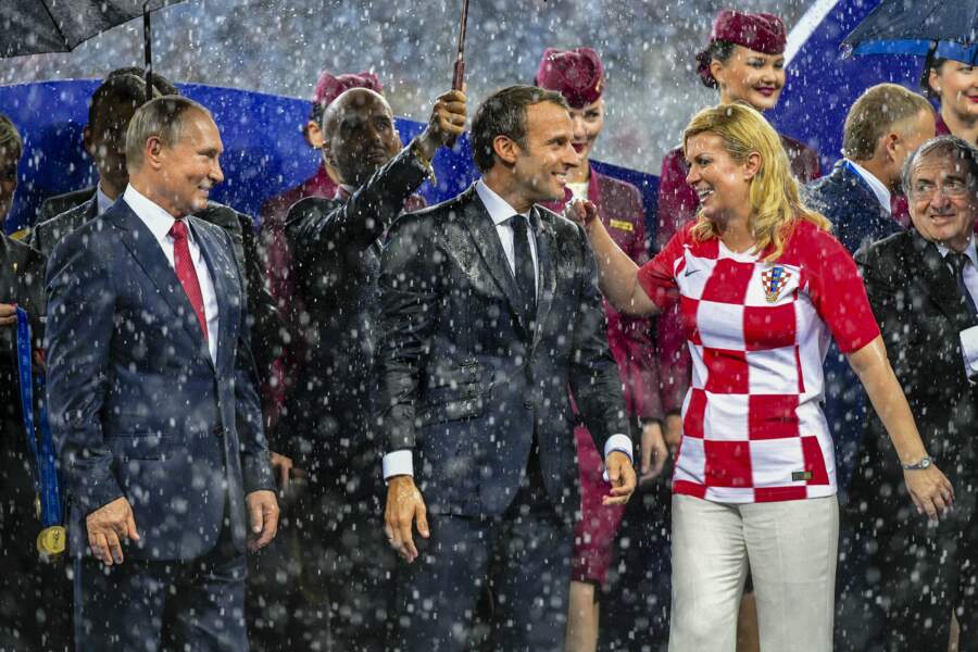 Emmanuel Macron et la présidente de Croatie Kolinda Grabar-Kitarovic