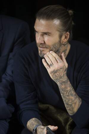 David Beckham au défilé Louis Vuitton à Paris le 18 janvier 2018