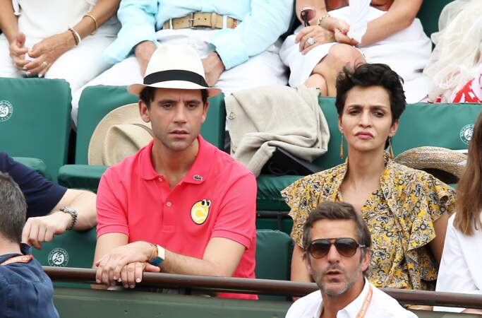 Mika de The Voice et Farida Khelfa - People dans les tribunes lors de la finale homme de Roland-Garros