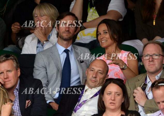 Pippa Middleton et son futur époux l'homme d'affaires James Matthews, en duo à Wimbledon en juillet 2016