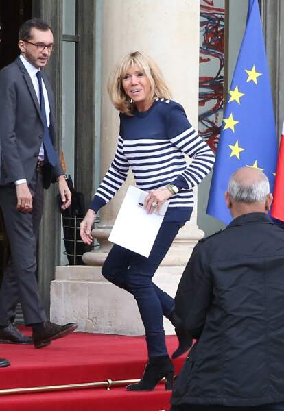 Brigitte Macron le 10 avril 2018 à l'Elysée 