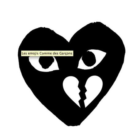 l'emoji Cœur de Comme des Garçons à télécharger sur l'appstore à 0,99 €