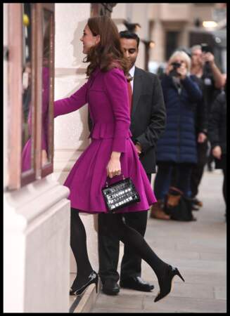 Kate Middleton recycle aussi son sac Aspinal of England au Royal Opera House le 16 janvier 2019