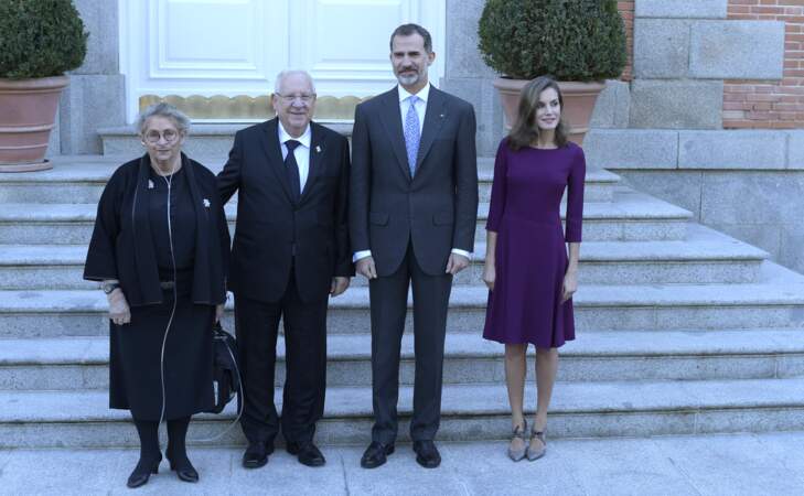 Felipe VI et Letizia d'Espagne reçevaient le président Israélien Reuven Rivlin et sa femme Nechama Rechama Rivlin
