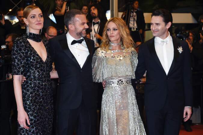 Kate Moran, Yann Gonzalez, Vanessa Paradis et Nicolas Maury à Cannes le 17 mai 2018